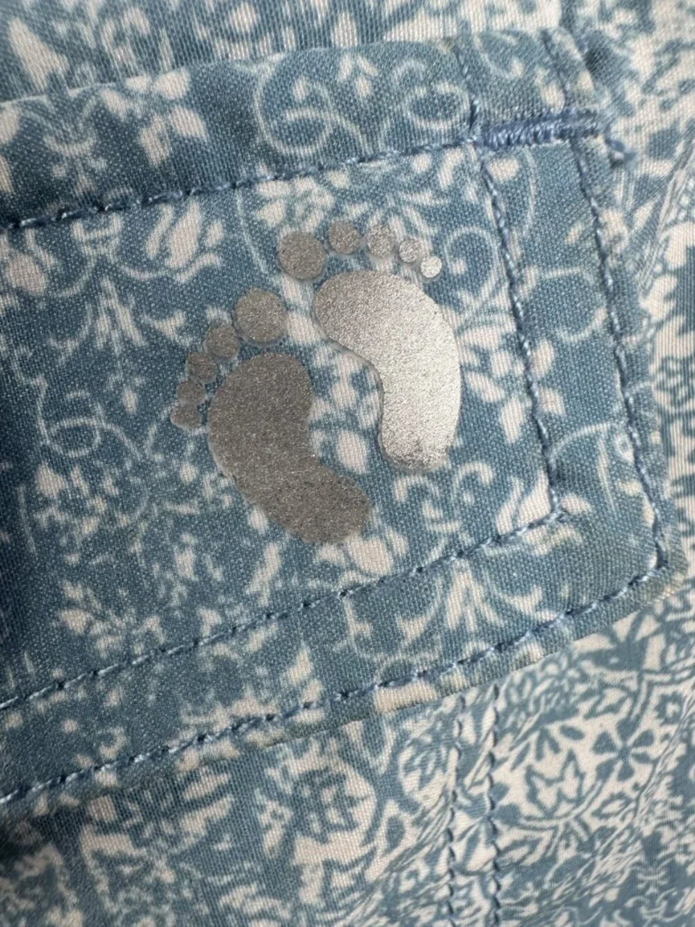 Hang Ten Women's Size 4 Light Blue Cotton Swim Trunks Floral Pattern